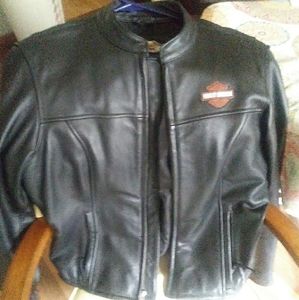 Mens large Harley Davidson dress leather coat.